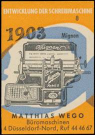 1903 Mignon Schreibmaschine