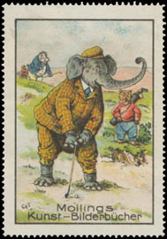 Elefant spielt Golf