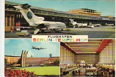 Berlin Tempelhof Flughafen Flugzeug ca 1975