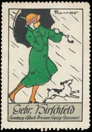 Frau mit Regenschirm und Hund