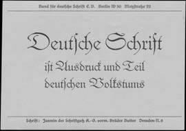 Deutsche Schrift ist Ausdruck und Teil deutschen Volkstums