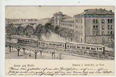 Berlin Kreuzberg Hochbahn und Kaserne 1910