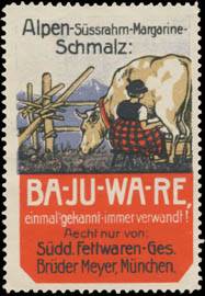Ba-Ju-Wa-Re Alpen-Süssrahm-Margarine-Schmalz