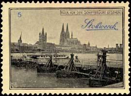 Köln von der Schiffbrücke gesehen