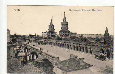 Berlin Friedrichshain Oberbaumbrücke Hochbahn 1915
