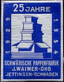 25 Jahre Schwäbische Pappenfabrik J.Waimer OHG - Jettingen - Schwaben
