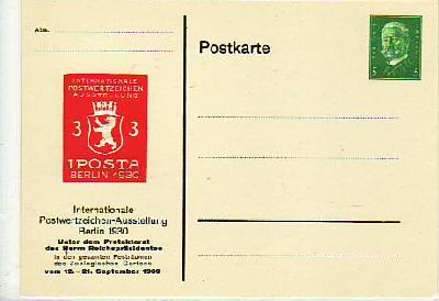 Berlin Privat-Ganzsache  Postwertzeichen Ausstellung 1930 PP117C