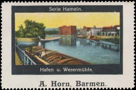Hafen und Wesermühle in Hameln