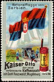 Kaiser Otto der neue verbesserte Kaffeezusatz - Nationalflagge von Serbien
