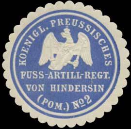 K.Pr. Fuss-Artillerie-Regiment von Hindersin Pommersches No. 2