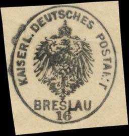 K. Deutsches Postamt Breslau 16