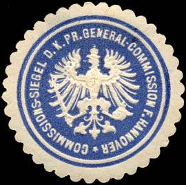 Commissions - Siegel der Königlich Preussischen General - Commission für Hannover