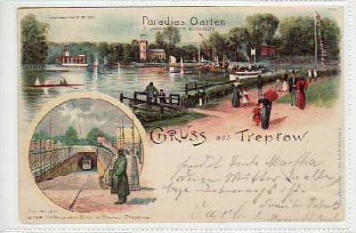 Berlin Treptow Litho Paradies Garten 1900