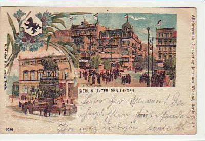 Berlin Mitte Unter den Linden Litho 1899