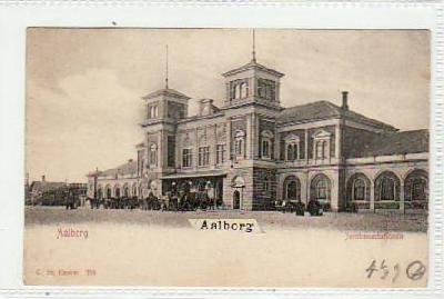 Aalborg Denmark-Dänemark Bahnhof ca 1900