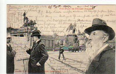 Berlin Mitte Prof. Begas am National Denkmal 1902