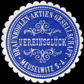 Braunkohlen - Aktien - Gesellschaft Vereinsglück - Meuselwitz - Sachsen - Anhalt