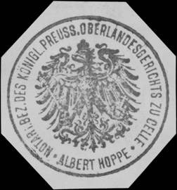 Albert Hoppe Notar i. Bez. d. K.Pr. Oberlandesgericht zu Celle