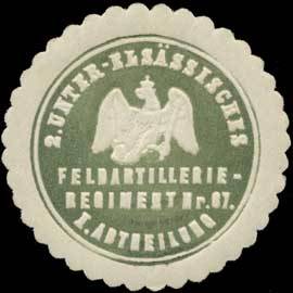 2. Unter-Elsässisches Feldartillerieregiment Nr. 67, I. Abtheilung