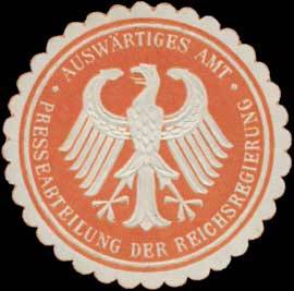 Auswärtiges Amt Presseabteilung der Reichsregierung