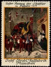 Erster Auszug der Schäffler im Festjahr 1517