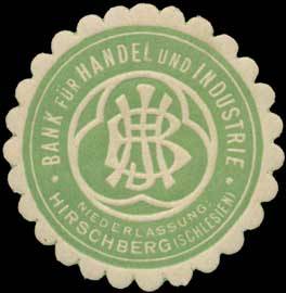 Bank für Handel und Industrie Niederlassung Hirschberg/Schlesien