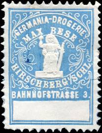 Germania - Drogerie Max Bese - Hirschberg in Schlesien