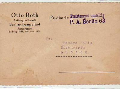 Berlin Tempelhof Werbung Otto-Roth-Büchner 1925