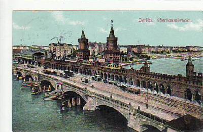 Berlin Friedrichshain Oberbaumbrücke Hochbahn 1912