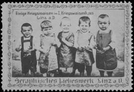 Einige Kinderwaisen im I. Kriegswaisenhaus Linz