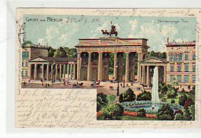Berlin Mitte Brandenburger Tor Litho von 1901