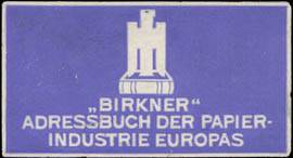 Birkner Adressbuch der Papierindustrie Europas