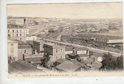 Alger-Algier Hafen Bahnhof ca 1900 Algerien-Afrika
