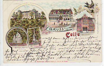 Celle Litho Anischtskarte von 1897