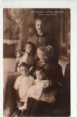 Adel Monarchie Kaiser Wilhelm der 2. Frau und Enkel 1914