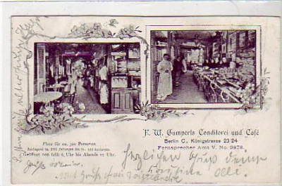 Berlin Mitte Konditorei-Cafe Gumperts Königstrasse 1899