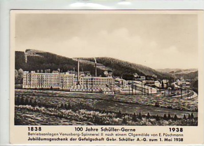 Venusberg Erzgebirge bei Gelenau,Herold Spinnerei vor 1945