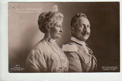 Adel Monarchie Kaiser Wilhelm der 2. und Frau 1913