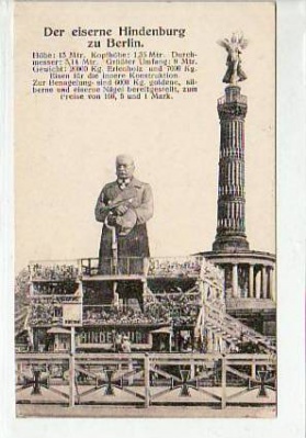 Berlin Tiergarten Siegessäule und Hindenburg 1917