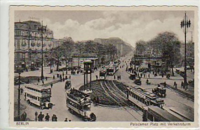 Berlin Mitte Potsdamer Platz Strassenbahn und Auto-Bus ca 1935
