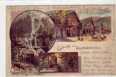 Altenau im Harz Romkerhalle Litho 1899