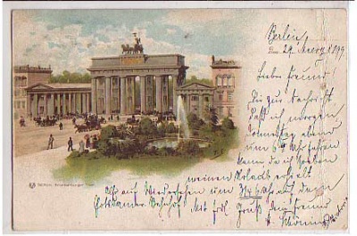 Berlin Mitte Litho Brandenburger Thor 1899