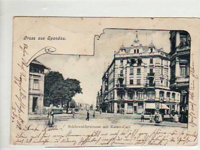 Berlin Spandau Schönwalderstrasse Kaiser-Cafe 1902
