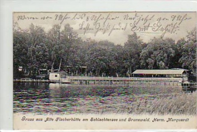 Berlin Grunewald Alte Fischerhütte am Schlachtensee 1907