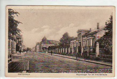 Pritzwalk Meyenburger Tor mit Villa Schraube 1916
