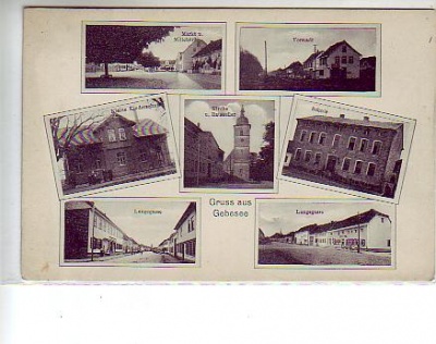 Gebesee Thüringen Markt , Kirche und Ratskeller vor 1945