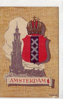 Amsterdam Wappen Karte vor 1945  Niederlande
