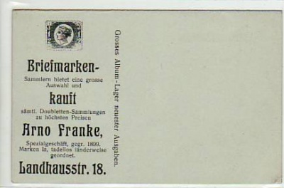 Berlin Wilmersdorf Werbekarte Briefmarken-LAden Franke,Ganzsache