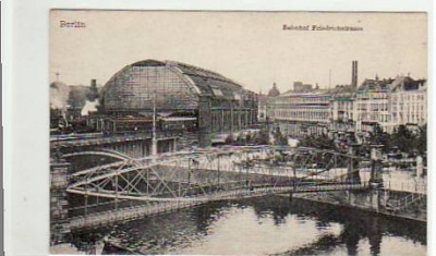 Berlin Mitte Bahnhof Friedrichstraße Eisenbahn ca 1910