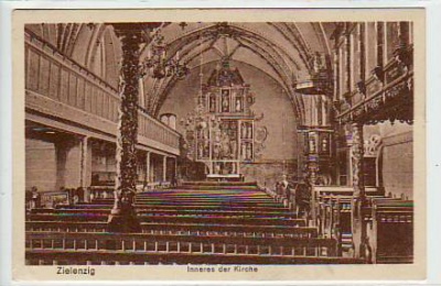 Zielenzig Neumark Kirche von innen ca 1925